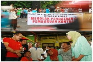 Hadapi Eksekusi PT KAI, Warga Jl Kalasan Surabaya Blokir Jalan