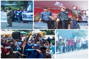 Risma Wali Kota Surabaya Ajak Buruh untuk Terus Berbenah