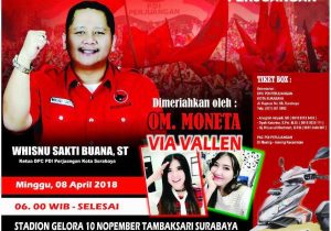 Dihadiri Gus Ipul dan Via Vallen, Besok Pagi PDIP Surabaya Gelar Jalan Sehat