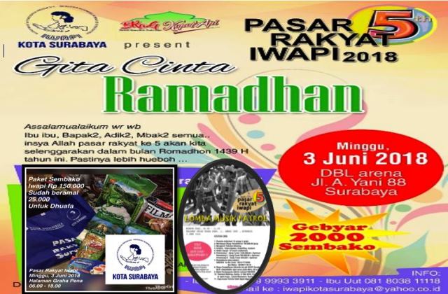 Bulan Ramadhan 2018, DPC IWAPI Kota Surabaya Kembali Gelar “Pasar Rakyat”