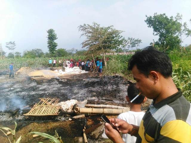 Akibat Korsleting Listrik, Kandang Ayam Potong di Kediri Ludes Terbakar