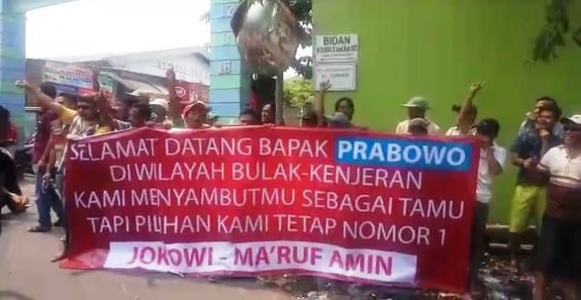 Hadir di Surabaya, Prabowo Disambut Teriakan Pendukung Jokowi