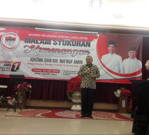 Ini Paparan Hayono Isman di Acara Tasyakuran Kemenangan Jokowi-Ma’ruf ARJ Jatim