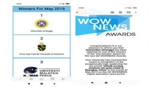 Raih Penghargaan dari Media Internasional QS WOW NEWS, Ini Komentar Rektor Unair