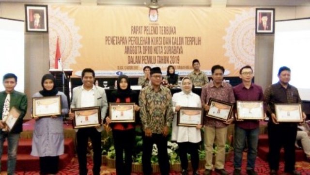 KPU Surabaya Tetapkan 50 Anggota DPRD Terpilih Hasil Pileg 2019