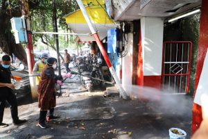 Wali Kota Risma Pimpin Langsung Penyemprotan Disinfektan