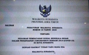 ‘Manut’ Pergub, Wali Kota Risma Sudah Tandatangani Perwali PSBB Surabaya