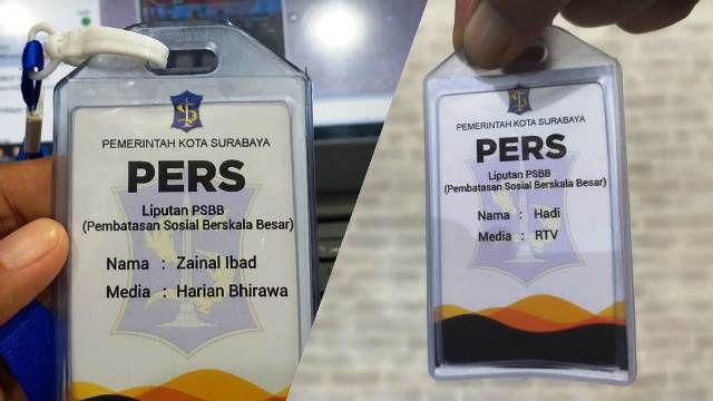 Dukung Kinerja Liputan PSBB, Pokja Wartawan Pemkot Surabaya Dibekali ID Card