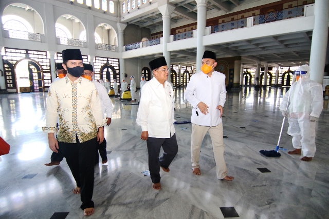 Jusuf Kalla Tinjau Kesiapan Masjid Nasional Al Akbar Menuju New Normal
