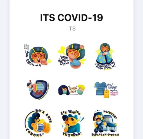 Stiker WA Lucu Edukasikan Pencegahan Covid-19 Ala ITS