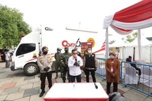 Lanjutkan Tugas ke Daerah Lain, Tim Mobil Lab PCR BIN Pamitan ke Wali Kota Risma