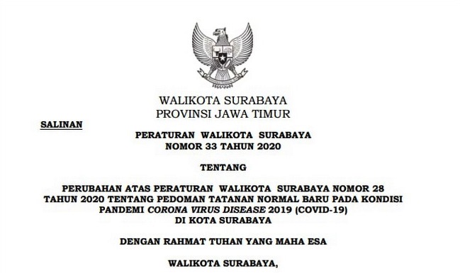 Keluhkan Perwali No 33/2020, Hiperhu Surabaya: Pengusaha diombang-ambingkan