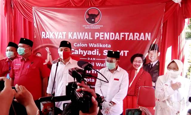 Diberangkatkan dari Kantor DPC PDIP Surabaya, Ini Pidato Politik Eri Cahyadi