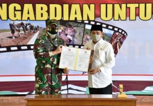 Dandim 0816 Serahkan Laporan Penutupan TMMD ke 109 TA 2020 Sidoarjo