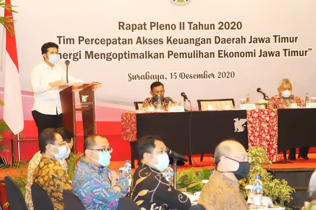 Rapat Pleno II Tahun 2020 TPAKD Jatim, Wagub Emil Harap Ada Langkah Konkret Skema Pembiayaan Pemulihan Perekonomian Jatim