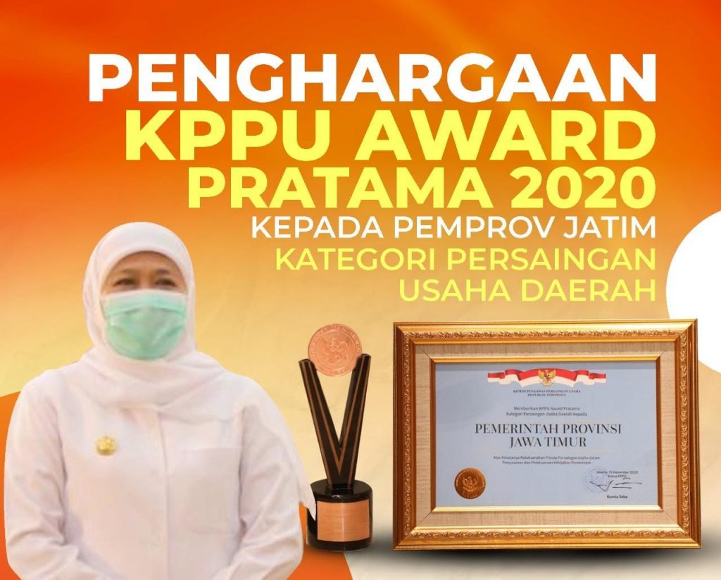 Berhasil Jaga Persaingan Usaha yang Sehat dan Ideal, Jatim Raih Penghargaan KPPU Award 2020