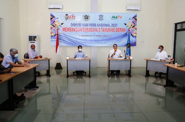 Diskusi Bersama PWI Jatim, Wali Kota Eri Cahyadi Sebut 5 Misi di Pembangunan Surabaya