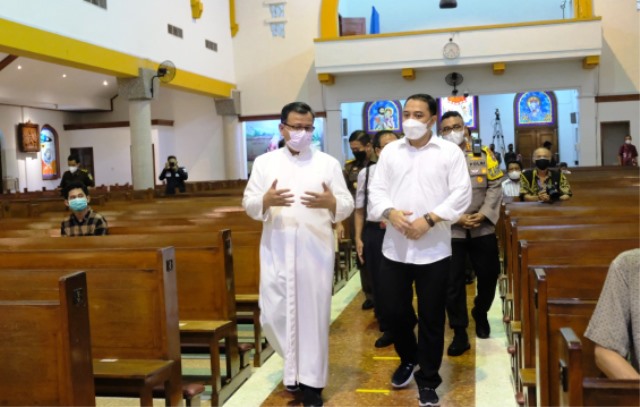 Cek Pengamanan Gereja, Forkopimda Surabaya Pastikan Ibadah Paskah Berjalan Aman