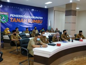 Sejumlah SKPD Pemkab Tanbu Ikuti Rakor Bersama KPK RI secara Virtual