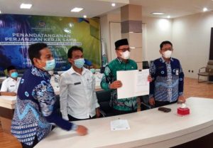Genjot PAD Pemkab Tanbu Tandatangani Kerjasama Optimalisasi Pemungutan Pajak Pusat dan Daerah