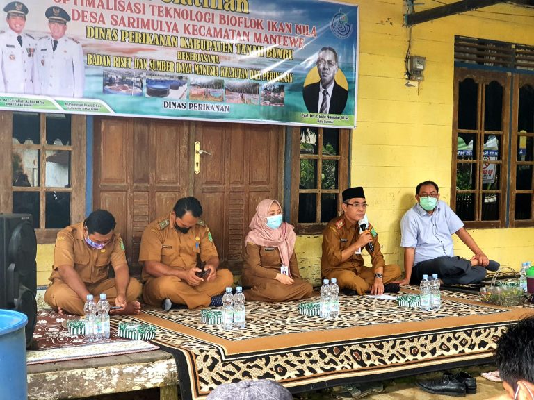KKP Gelar Pelatihan Optimalisasi Teknologi Bioflok Ikan Nila di Desa Mantewe Kabupaten Tanah Bumbu