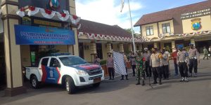 Kapolres Kediri Kota dan Dandim 0809 Kediri Berangkatkan Penyaluran Bansos Sembako