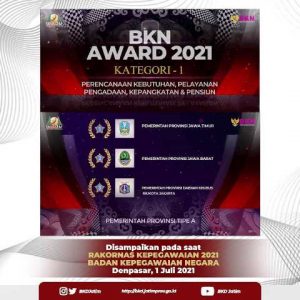 Buah Kerja Keras Seluruh ASN, Jatim Borong Dua Penghargaan BKN Award 2021