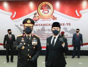HUT Ke-75 Bhayangkara, Wagub Emil Apresiasi Sinergitas Polri dan TNI Tangani Pandemi Covid-19 di Jatim