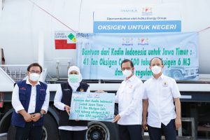 Gubernur Khofifah: Bantuan Oksigen dari Kadin Indonesia Mampu Support Layanan Isoter di Jatim