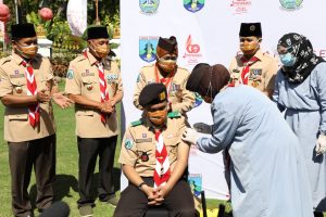 Kamabida Kwarda Pramuka Jatim Gelar Vaksinasi 60.000 Dosis Serentak di 60 Titik Se Jatim