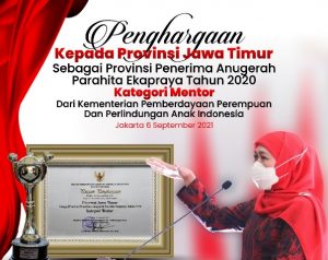 Pemprov Jatim Raih Anugerah Parahita Ekapraya 2021 Tingkatkan Indeks Kesetaraan Gender dan Anugerah Parahita Ekapraya 2021