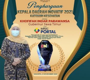 Jatim Tanggap Covid-19, Gubernur Khofifah Raih Kepala Daerah Inovatif 2021 Kategori Kesehatan