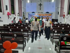 Jelang NATARU, Polsek Kediri Kota Cek Pengamanan di Gereja GPIB