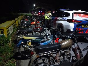 Aparat Kepolisian Kediri Kembali Amankan Puluhan Barang Bukti Balap Liar
