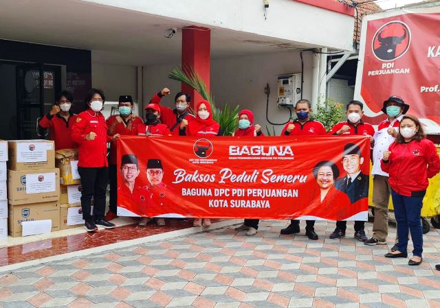 Baguna PDIP Surabaya Kirim Bantuan dan Relawan untuk Korban Erupsi Semeru