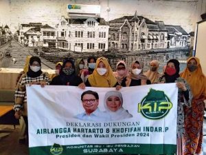 KIP Surabaya Deklarasikan Pasangan Airlangga Hartarto dan Khofifah Indar Parawansa untuk Pilpres 2024