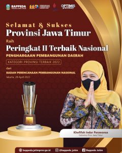 Jawa Timur Jadi Provinsi Terbaik Kedua Nasional untuk Perencanaan Pembangunan Daerah Tahun 2022