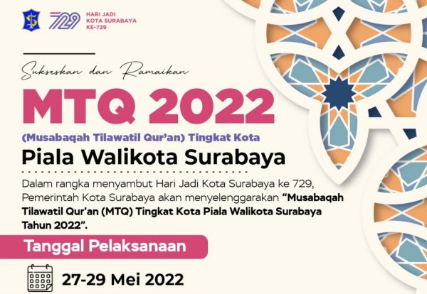Semarak HJKS ke 729, Pemkot Gelar MTQ Tingkat Kota Piala Wali Kota Surabaya