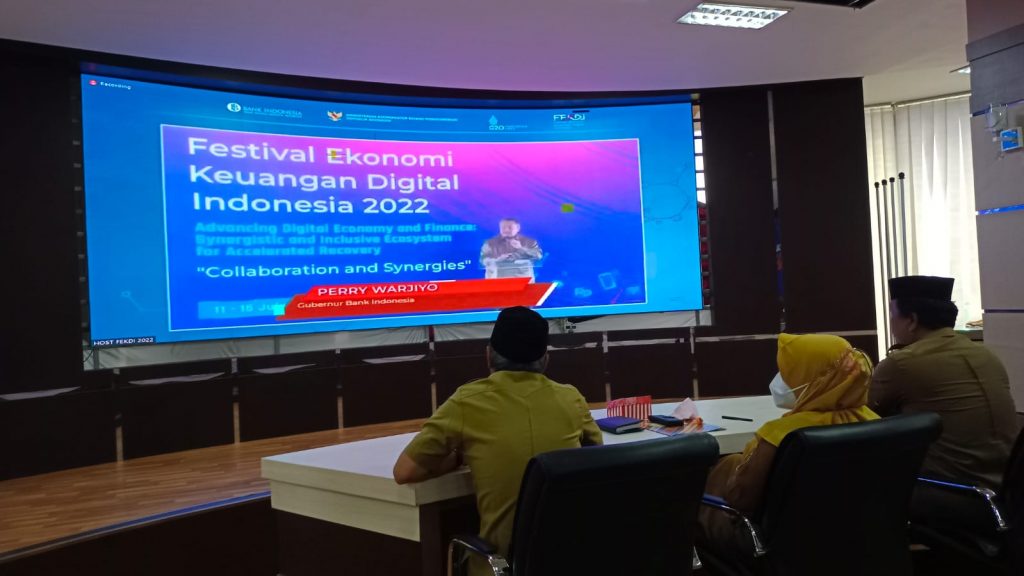 Secara Virtual, Pemkab Tanbu Ikuti Festival Ekonomi Keuangan Digital Tahun 2022 dari Bank Indonesia 