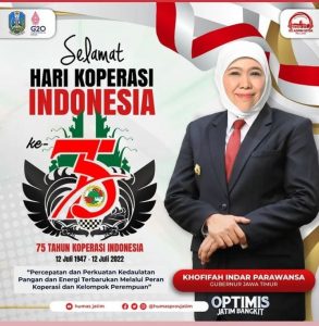 Hari Koperasi ke-75, Gubernur Khofifah Sebut Koperasi Miliki Peran Penting Dalam Pemulihan Ekonomi
