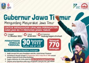 Gubernur Khofifah Undang Masyarakat Meriahkan Upacara Hari Jadi ke-77 Provinsi Jatim di Gedung Negara Grahadi