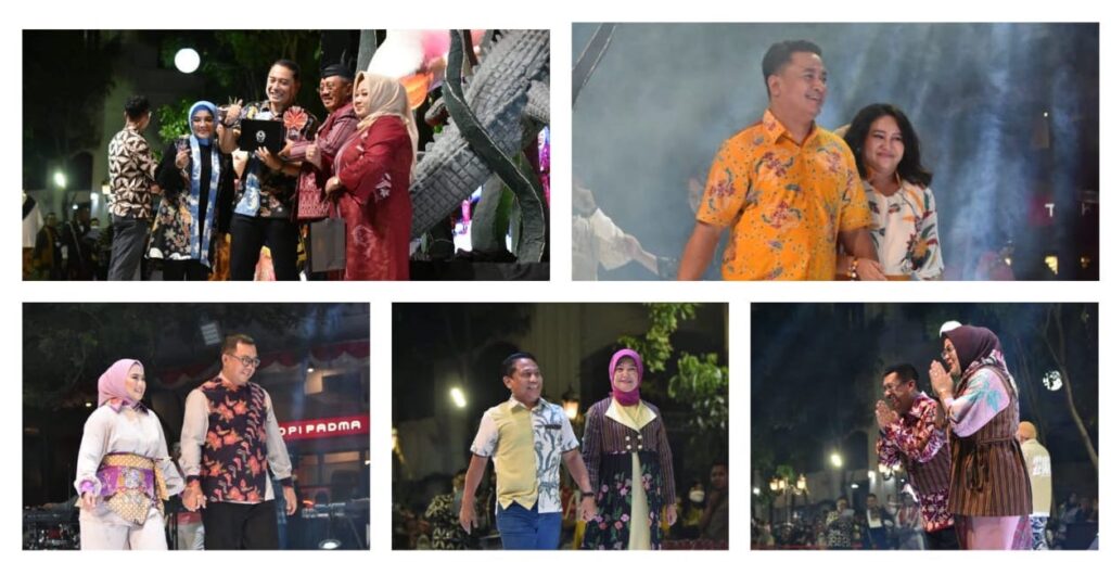 Lima Kepala Daerah Fashion Show Batik di Karnaval Nang Tunjungan Surabaya