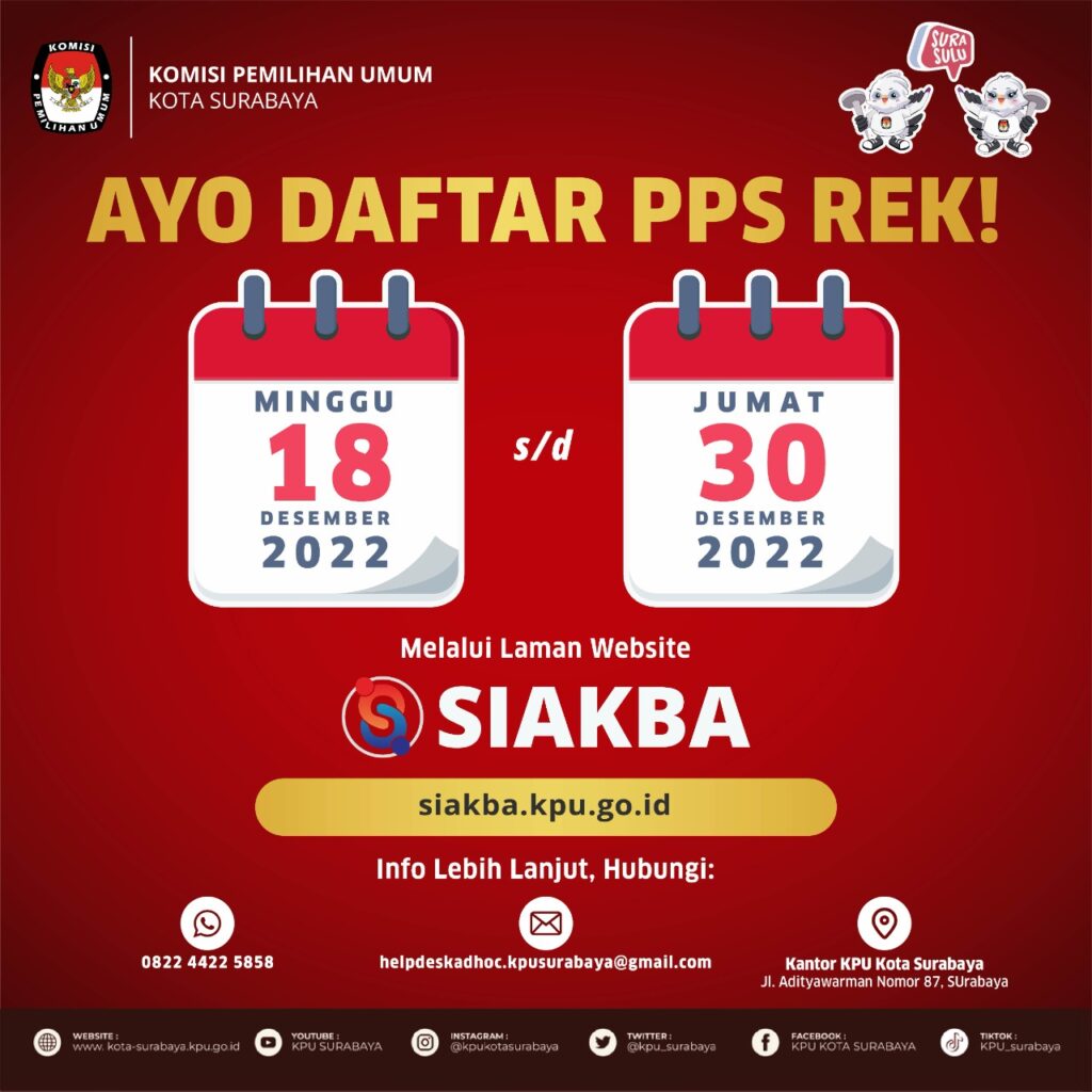 KPU Surabaya Perpanjang Pendaftaran PPS hingga 30 Desember
