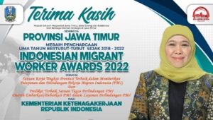 Lima Tahun Berturut Turut, Pemprov Jatim Raih Predikat Layanan dan Perlindungan PMI Terbaik dari Kementerian Ketenagakerjaan RI