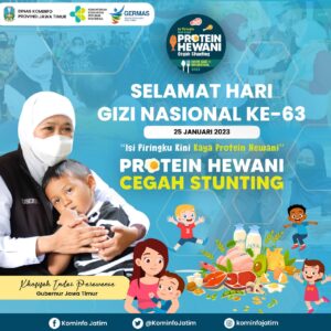 Hari Gizi Nasional, Gubernur Khofifah Berharap Peningkatan Konsumsi Protein Hewani untuk Cegah Stunting