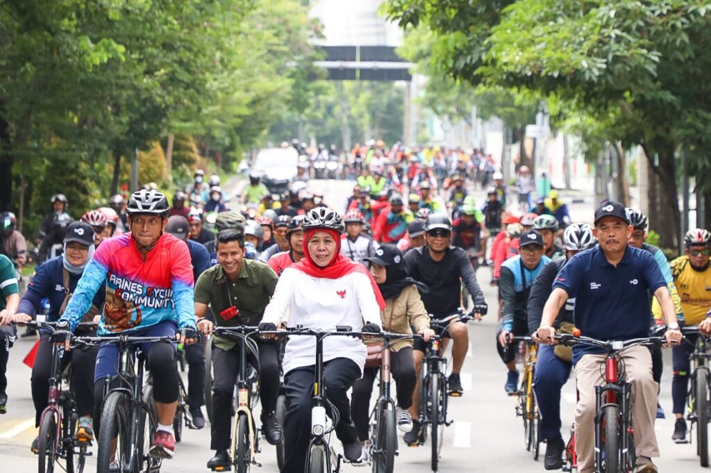 Fun Bike HUT ke-45 TVRI Jatim, Gubernur Khofifah : Olahraga dan Kesehatan Satu Kesatuan Investasi Kehidupan