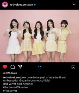Red Velvet Unggah Brand Makeup Lokal Pilihannya di Instagram