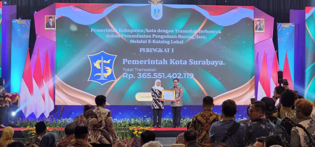 Pemkot Surabaya Raih Peringkat Pertama Pemanfaatan Pengadaan Barang/Jasa Melalui E-Katalog Lokal