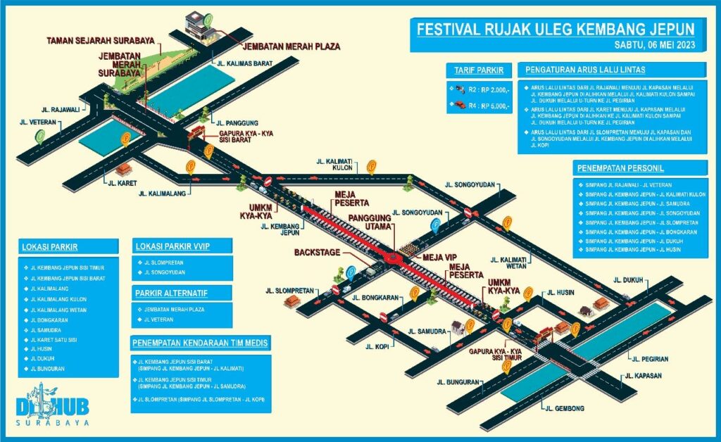 Pemkot Surabaya Sediakan Titik Parkir dan Alihkan Arus Lalu Lintas Jelang Event Festival Rujak Uleg 2023