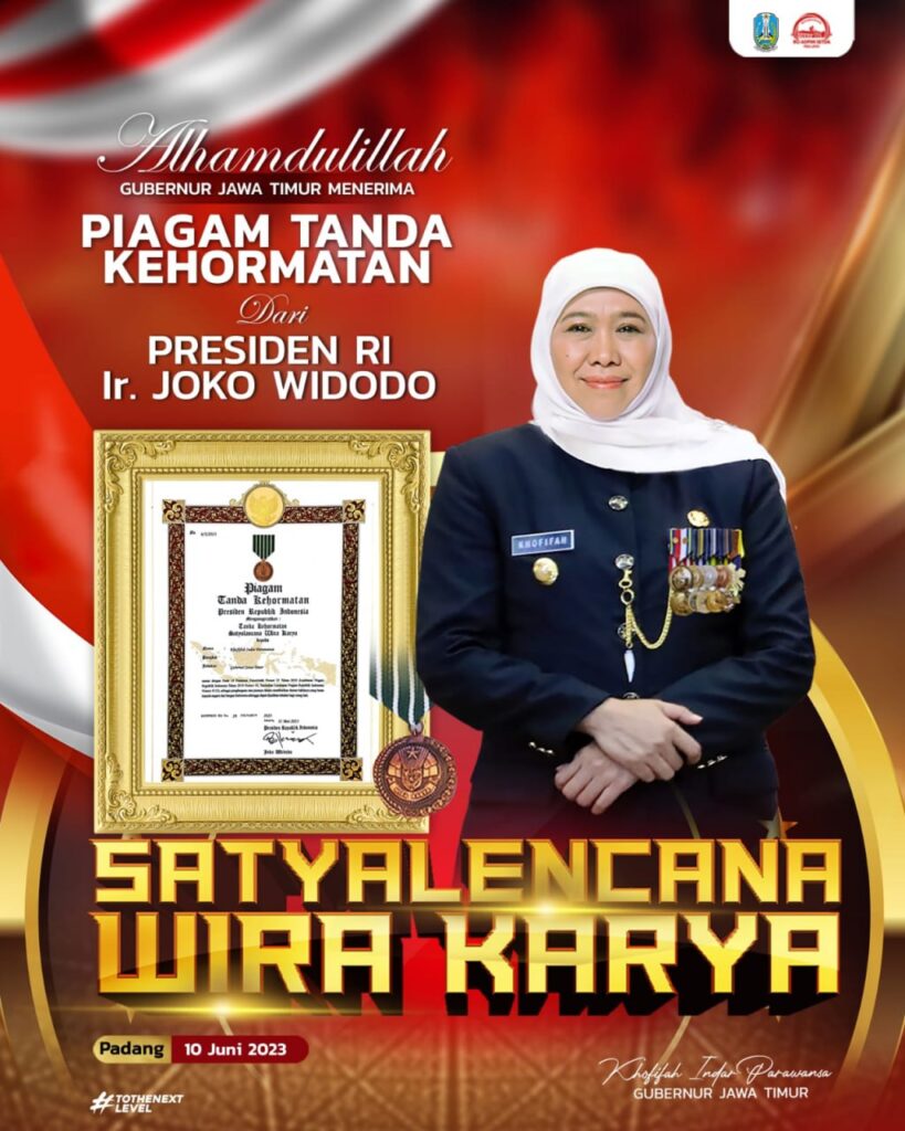 Raih Satyalancana Wirakarya Dari Presiden RI, Gubernur Khofifah Terus Wujudkan Komitmen Jatim Sebagai Lumbung Pangan Nasional